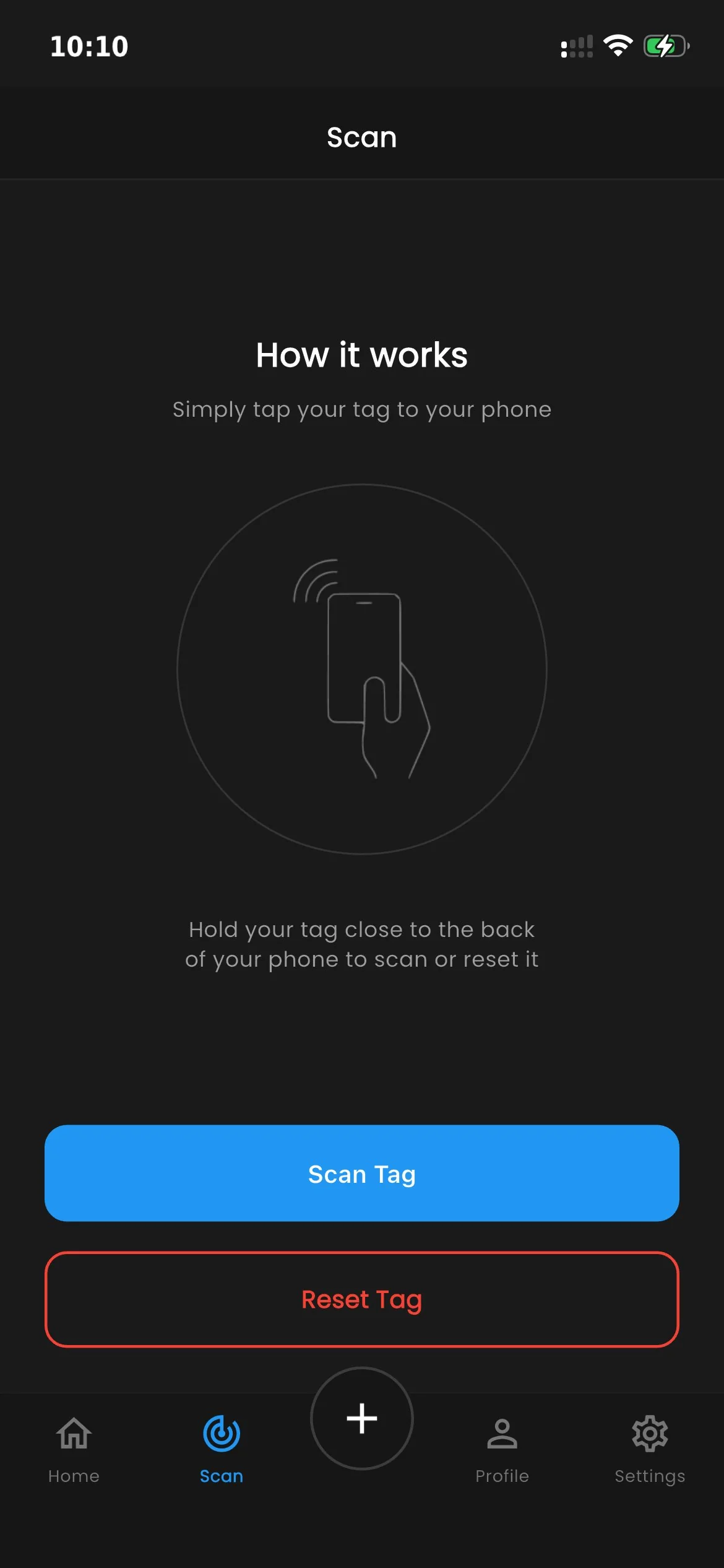 Oralsnap NFC scan screen